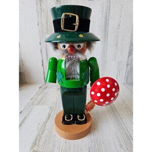 Vintage steinbach leprechaun mushroom St Patrick's Day nutcracker as is St Patty